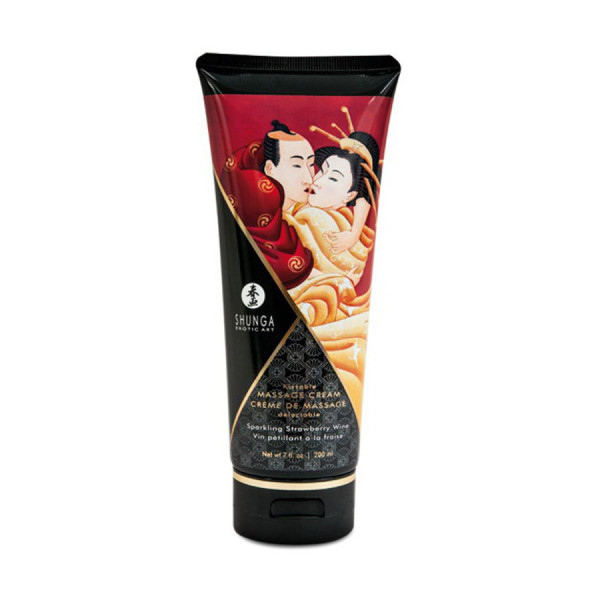 Crème hydratante de massage fraise vin pétillant 200ml 